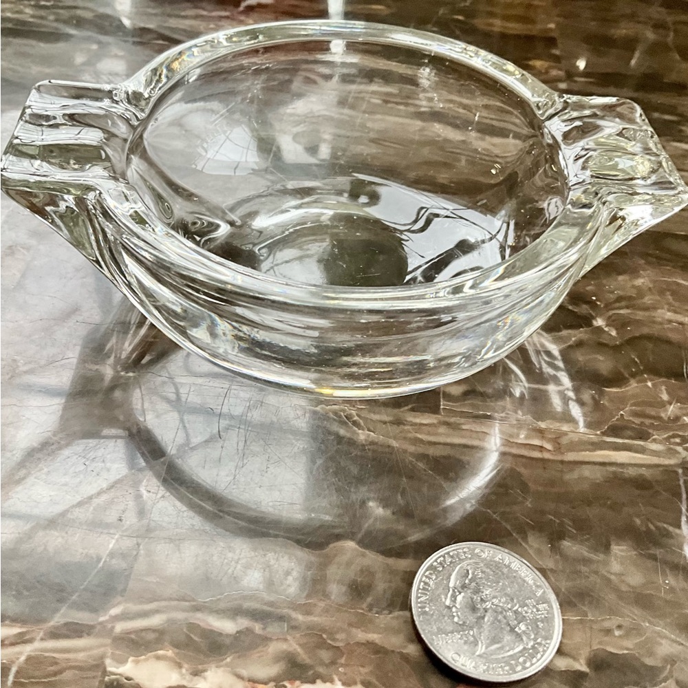 Vintage Federal Glass Co. Deco Style Heavy Glass Ashtray